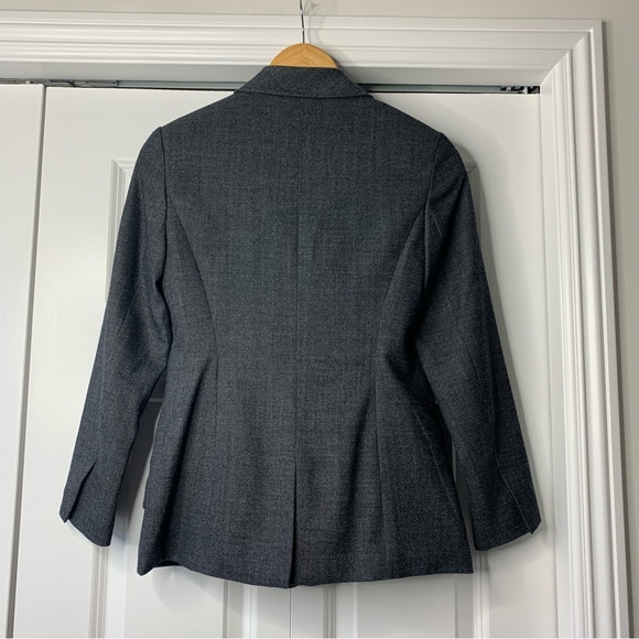 7 For All Mankind Charcoal Double Breasted Wool Mix  Blazer Women’s Size S - Picture 6 of 16